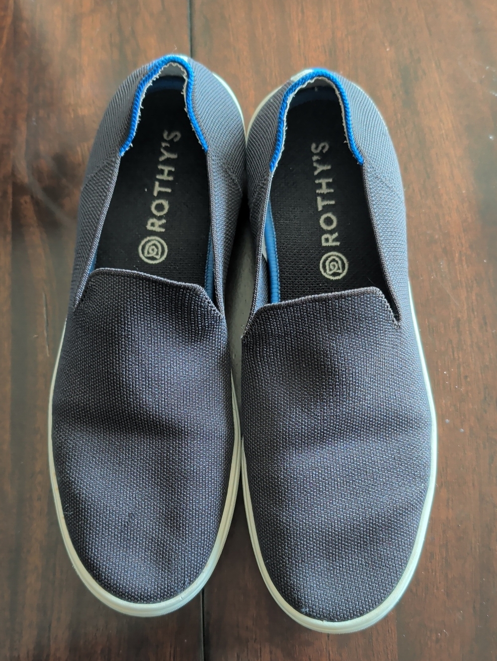 Rothy's Slip-On Loafers in Navy with Blue Trim